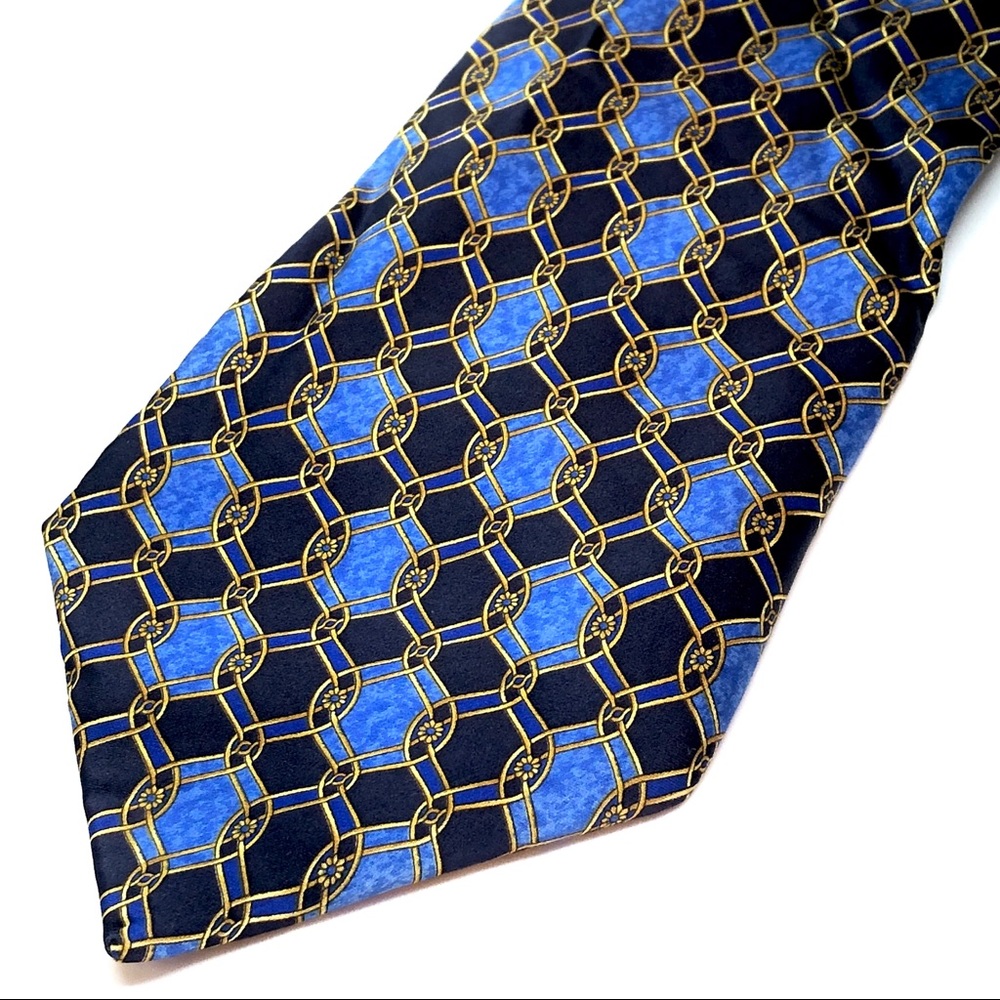 LANVIN PARIS 💯 Silk Tie Made in France Deep Blue